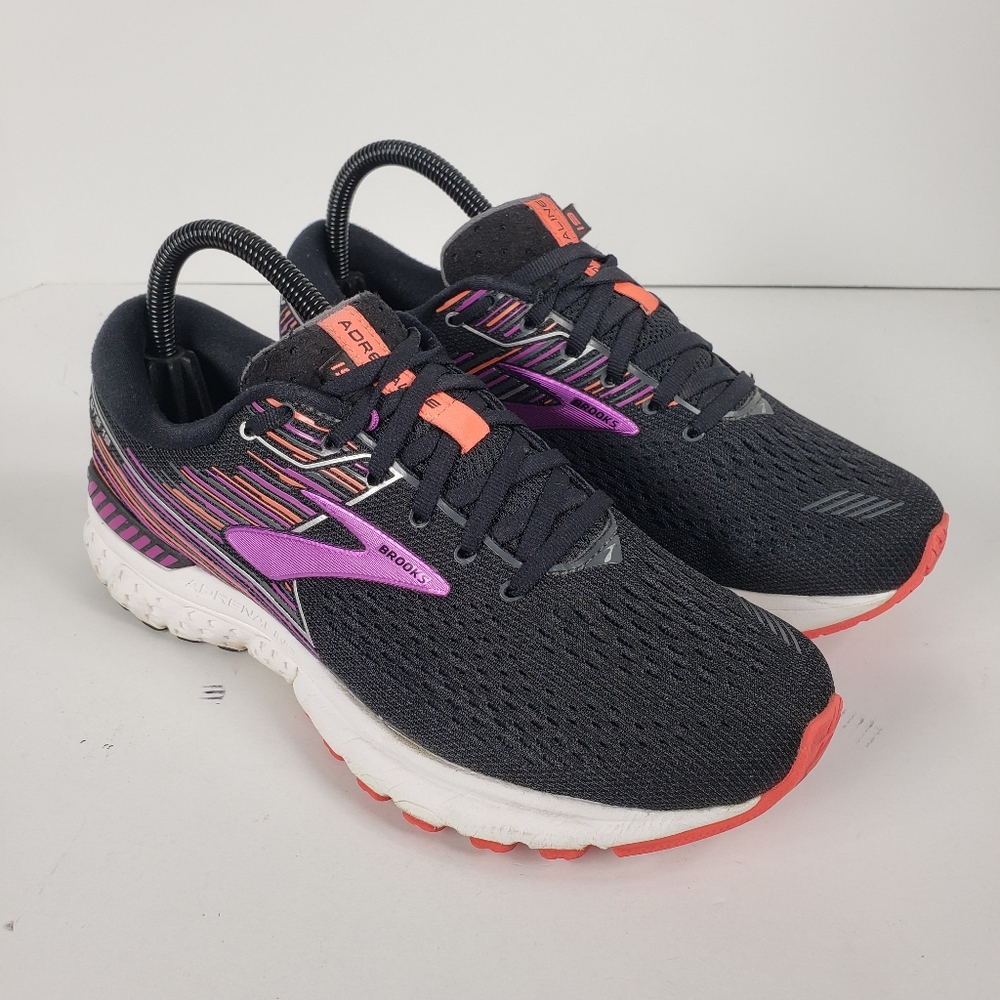 Brooks Adrenaline GTS 19 Womens Running Shoes Size 8.5 Black Purple 1202841D080 - Picture 1 of 7